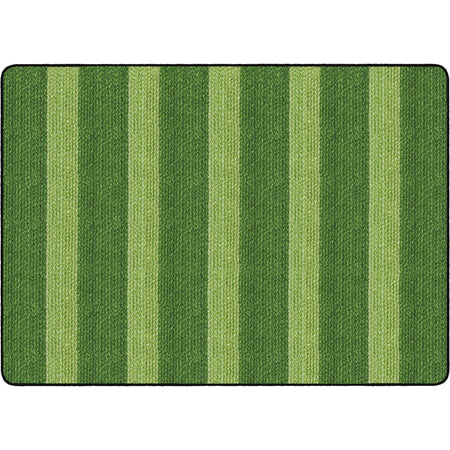 Flagship Carpets Basketweave Stripes Classroom Rug - Green Nylon Floor - Rugs & Mats