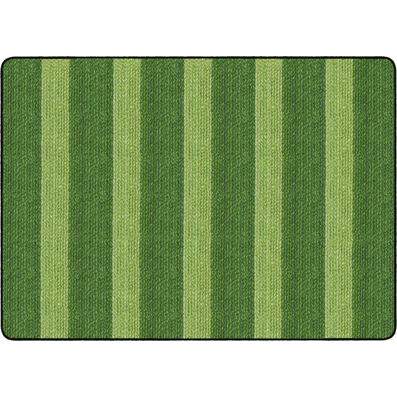 Flagship Carpets Basketweave Stripes Classroom Rug - Green Nylon Floor - Rugs & Mats