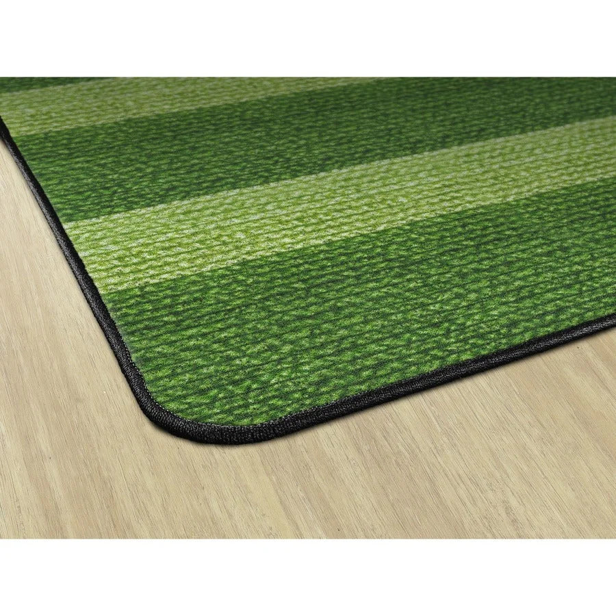 Flagship Carpets Basketweave Stripes Classroom Rug - Green Nylon Floor - Rugs & Mats