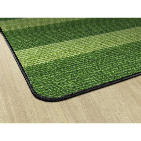 Flagship Carpets Basketweave Stripes Classroom Rug - Green Nylon Floor - Rugs & Mats