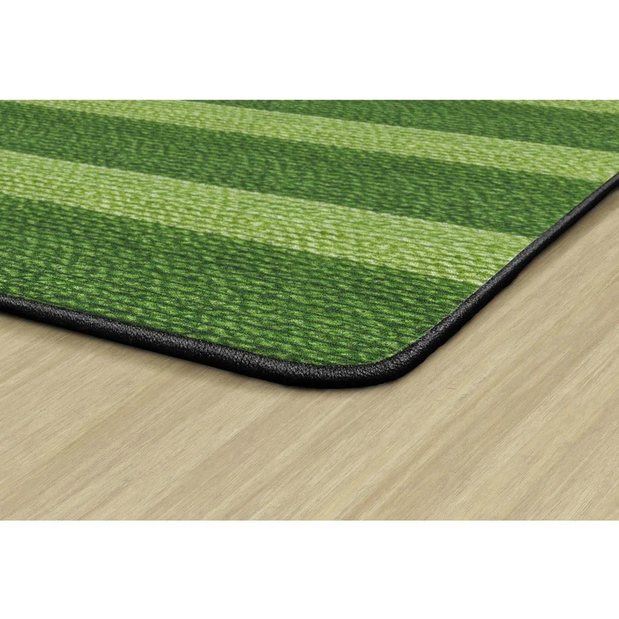 Flagship Carpets Basketweave Stripes Classroom Rug - Green Nylon Floor - Rugs & Mats