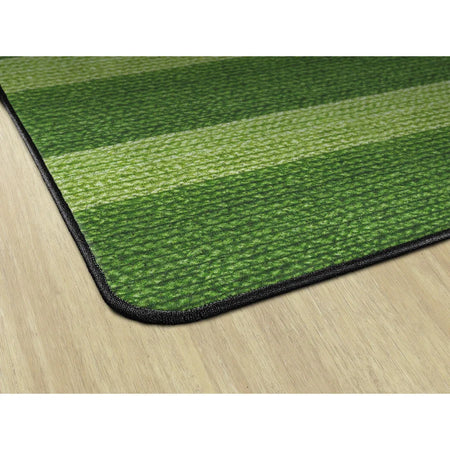 Flagship Carpets Basketweave Stripes Classroom Rug - Green Nylon - Rugs & Mats