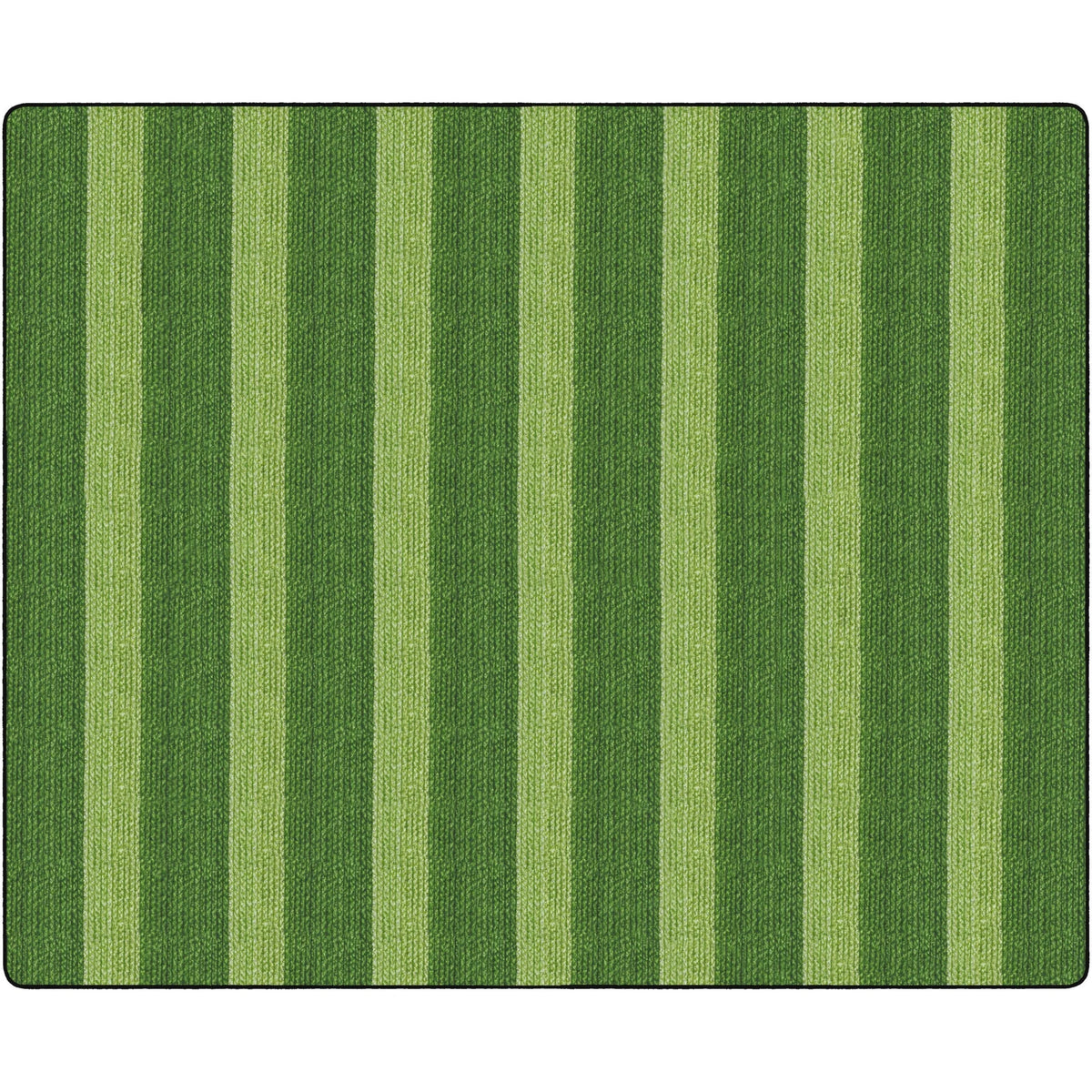 Flagship Carpets Basketweave Stripes Classroom Rug - Green Nylon - Rugs & Mats