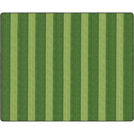 Flagship Carpets Basketweave Stripes Classroom Rug - Green Nylon - Rugs & Mats