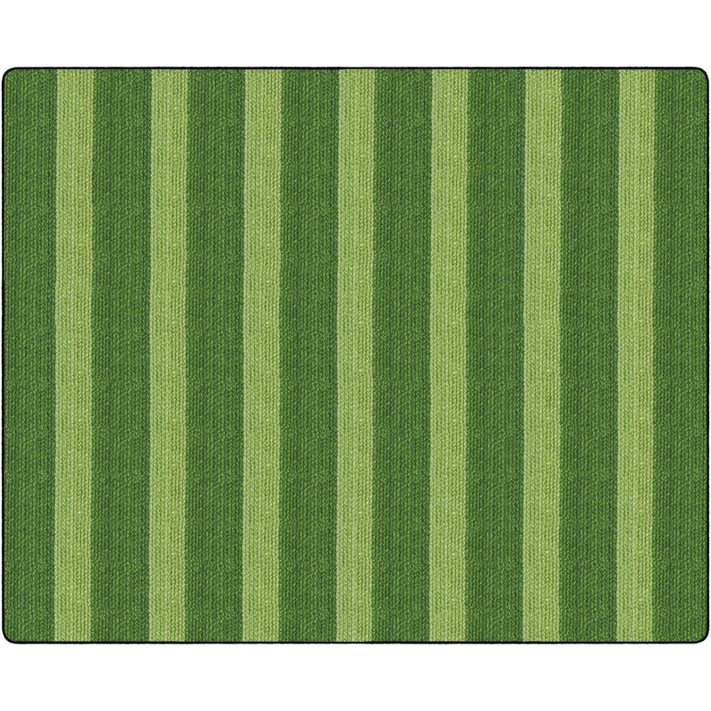 Flagship Carpets Basketweave Stripes Classroom Rug - Green Nylon - Rugs & Mats