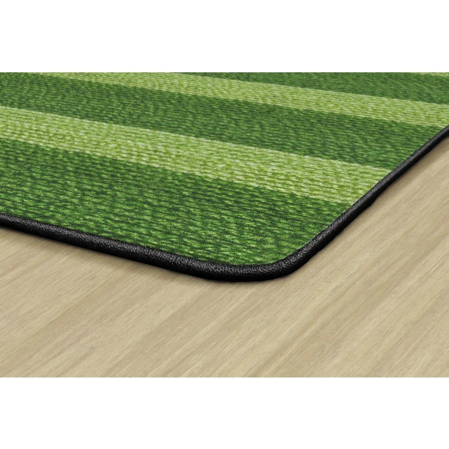 Flagship Carpets Basketweave Stripes Classroom Rug - Green Nylon - Rugs & Mats
