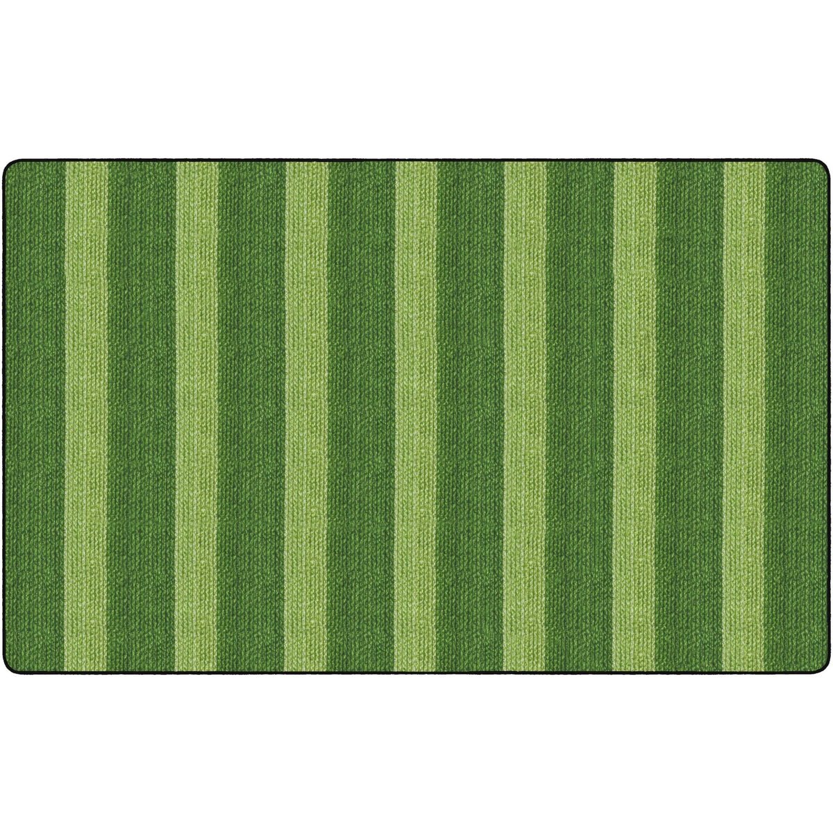 Flagship Carpets Basketweave Stripes Classroom Rug - Green Nylon - Rugs & Mats