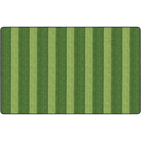 Flagship Carpets Basketweave Stripes Classroom Rug - Green Nylon - Rugs & Mats