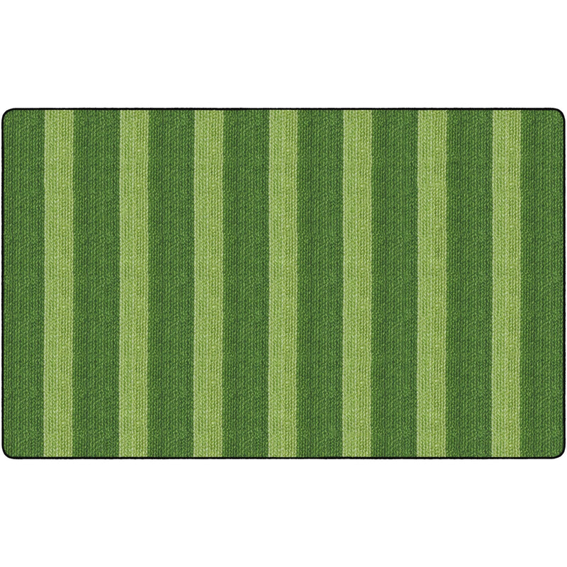 Flagship Carpets Basketweave Stripes Classroom Rug - Green Nylon - Rugs & Mats