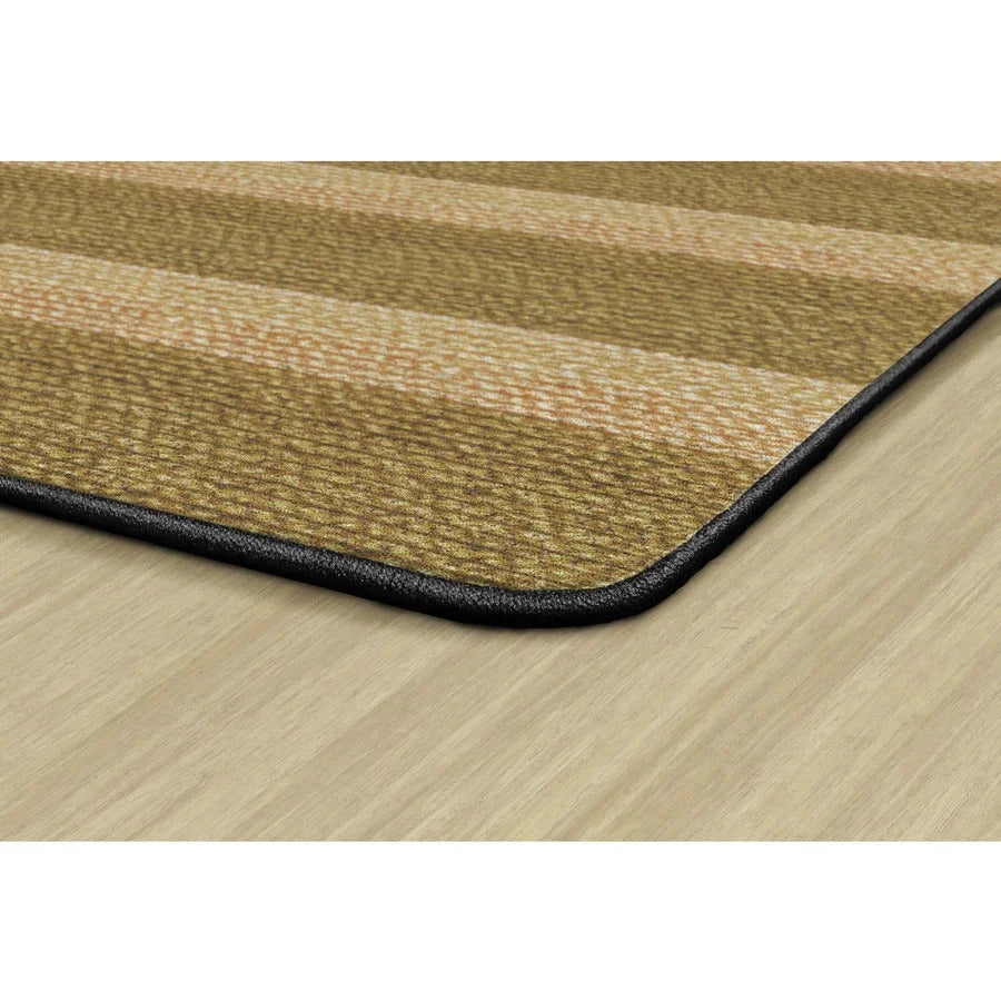 Flagship Carpets Basketweave Stripes Classroom Rug - Natural Nylon - Rugs & Mats