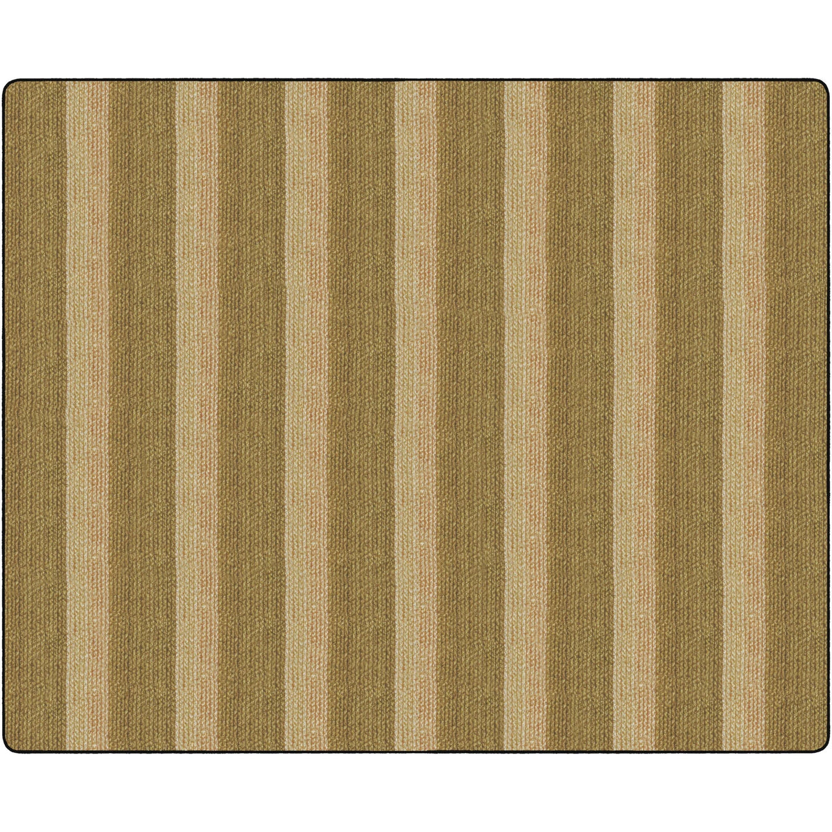 Flagship Carpets Basketweave Stripes Classroom Rug - Natural Nylon - Rugs & Mats
