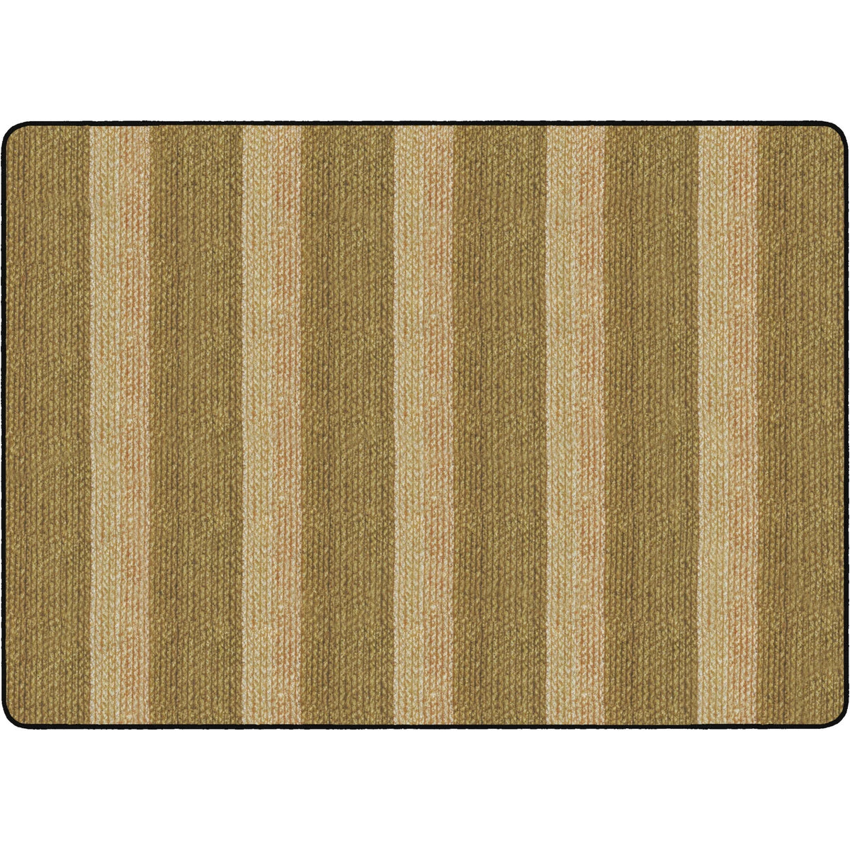 Flagship Carpets Basketweave Stripes Classroom Rug - Natural Nylon - Rugs & Mats