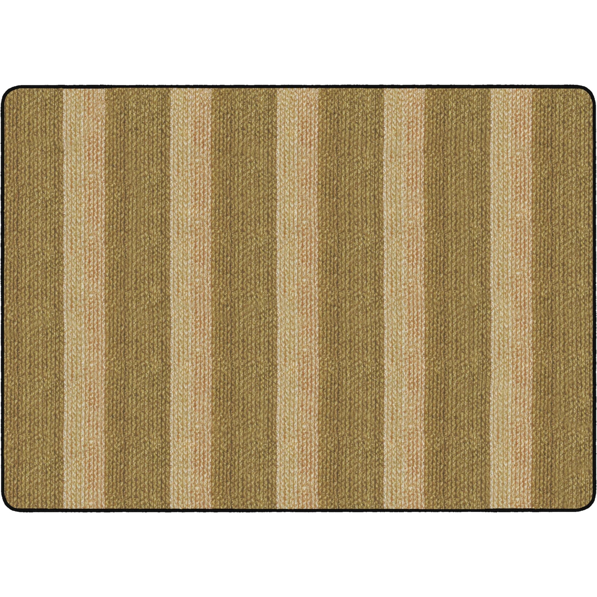 Flagship Carpets Basketweave Stripes Classroom Rug - Natural Nylon - Rugs & Mats