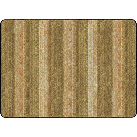 Flagship Carpets Basketweave Stripes Classroom Rug - Natural Nylon - Rugs & Mats