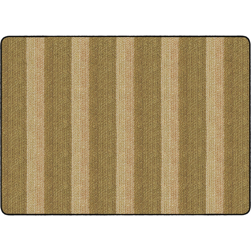 Flagship Carpets Basketweave Stripes Classroom Rug - Natural Nylon - Rugs & Mats
