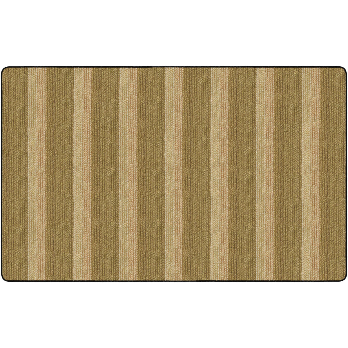 Flagship Carpets Basketweave Stripes Classroom Rug - Natural Nylon - Rugs & Mats