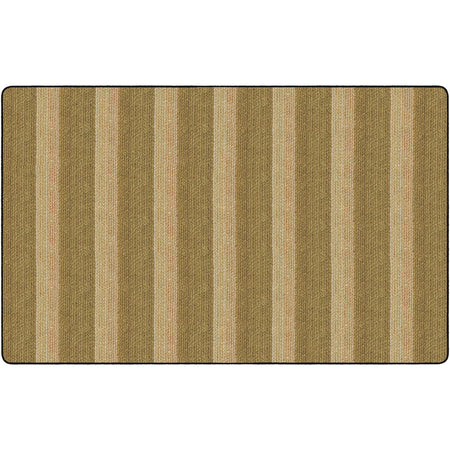 Flagship Carpets Basketweave Stripes Classroom Rug - Natural Nylon - Rugs & Mats