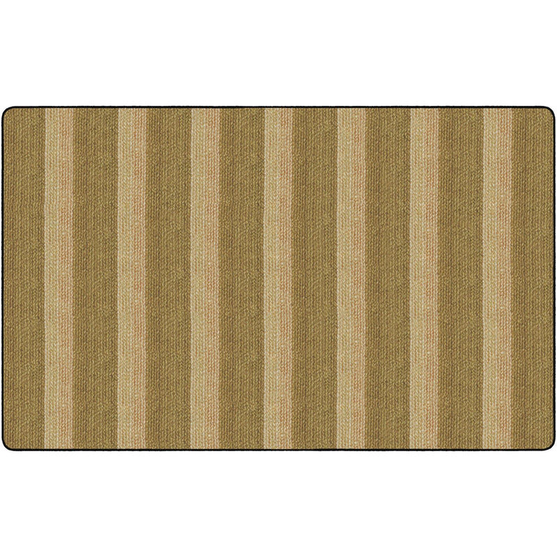 Flagship Carpets Basketweave Stripes Classroom Rug - Natural Nylon - Rugs & Mats