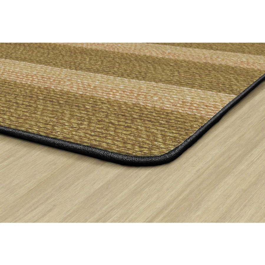 Flagship Carpets Basketweave Stripes Classroom Rug - Natural Nylon - Rugs & Mats