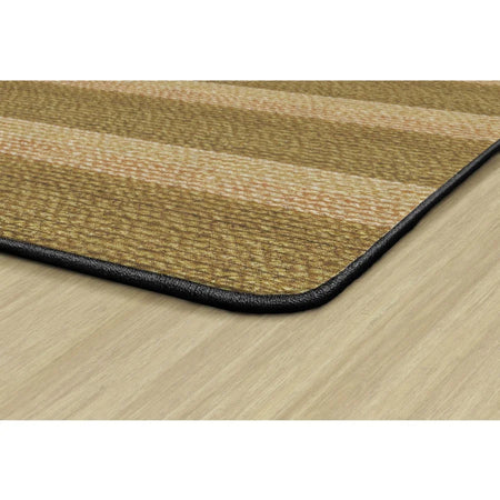 Flagship Carpets Basketweave Stripes Classroom Rug - Natural Nylon - Rugs & Mats