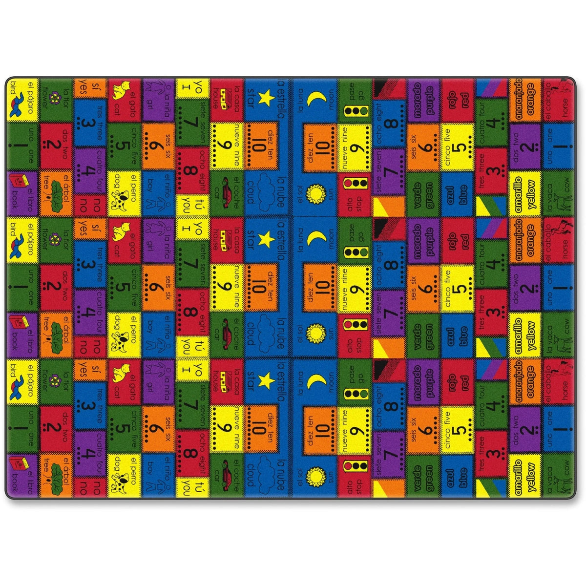 Flagship Carpets Bilingual Rug: 108x72’’ Rectangle Multicolor Nylon - Rugs & Mats