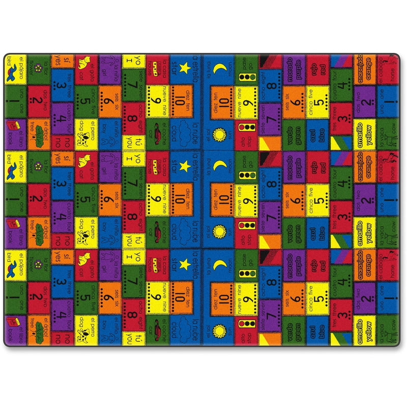 Flagship Carpets Bilingual Rug: 72x36 Rectangle Multicolor Nylon - Rugs & Mats