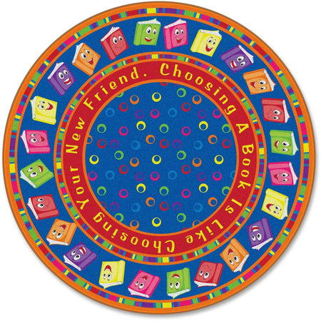 Flagship Carpets Bright CircleTime Books Round Rug - Multicolor - 12 ft Diameter - Rugs & Mats