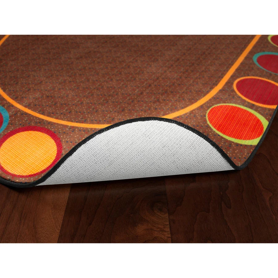 Flagship Carpets Calm Sitting Spots Oval Rug - Classic Multicolor Nylon - Rugs & Mats