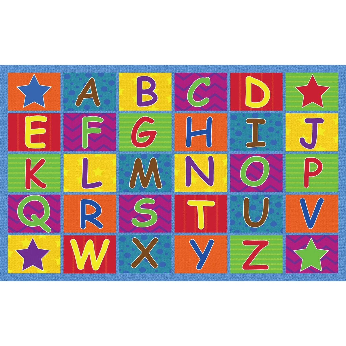 Flagship Carpets Cheerful Alphabet Classroom Rug - Educational 12ft x 90’’ Multicolor - Rugs & Mats