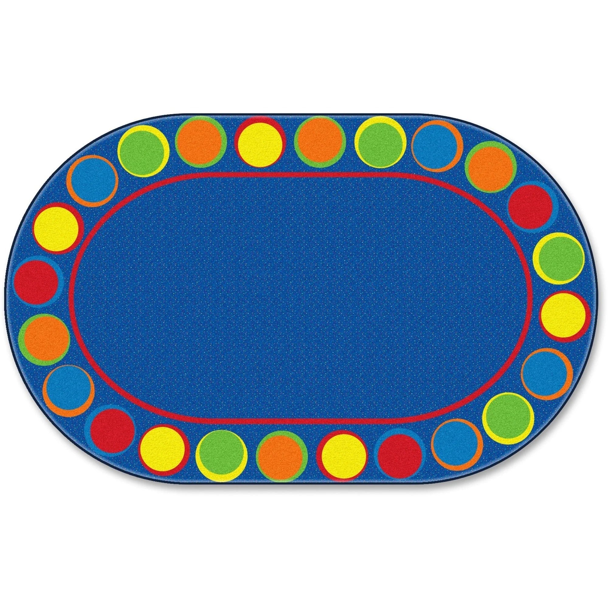 Flagship Carpets Cheerful Sitting Spots Oval Rug - Classic Multicolor Nylon - Rugs & Mats
