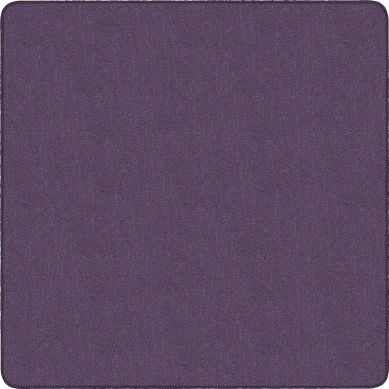 Flagship Carpets Classic Solid Color 12’ Square Rug - Purple Nylon - Rugs & Mats