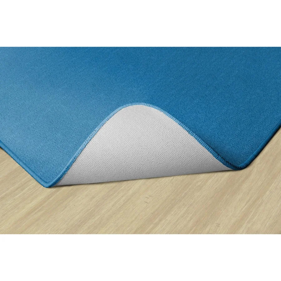 Flagship Carpets Classic Solid Color 12’ Square Rug - Traditional Blue Nylon - Rugs & Mats