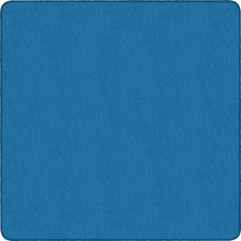 Flagship Carpets Classic Solid Color 12’ Square Rug - Traditional Blue Nylon - Rugs & Mats