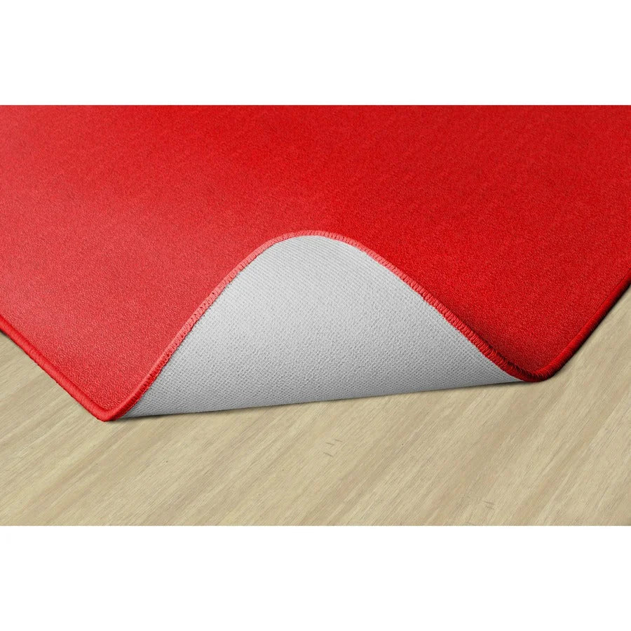 Flagship Carpets Classic Solid Color 12’ Square Rug - Traditional Red Nylon - Rugs & Mats