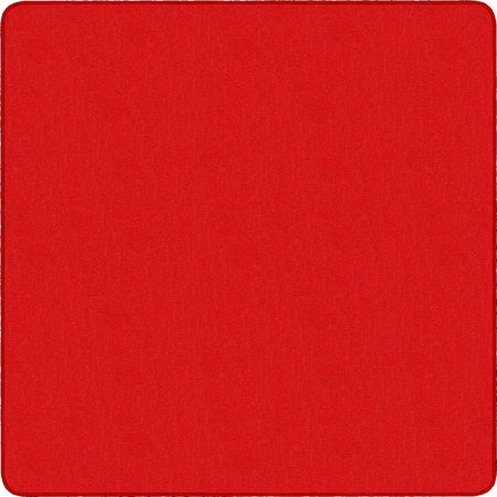 Flagship Carpets Classic Solid Color 12’ Square Rug - Traditional Red Nylon - Rugs & Mats