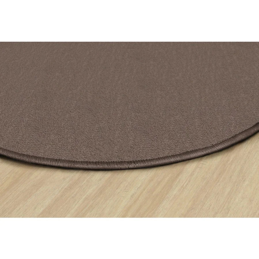 Flagship Carpets Classic Solid Color 6’ Round Rug - Almond Nylon Circle - Rugs & Mats