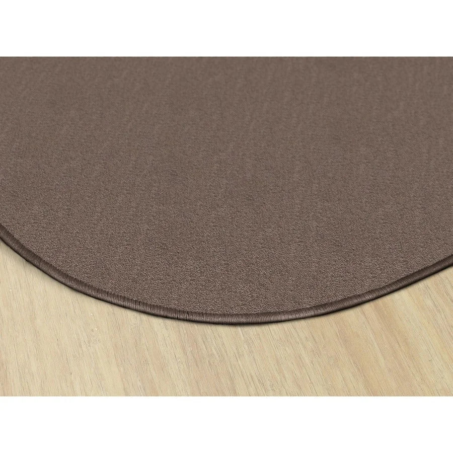 Flagship Carpets Classic Solid Color 6’ Round Rug - Almond Nylon Circle - Rugs & Mats