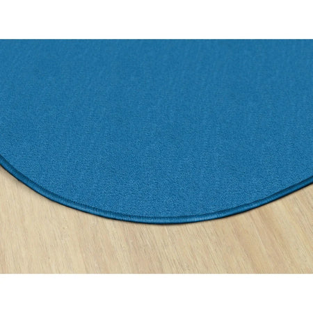 Flagship Carpets Classic Solid Color 6’ Round Rug - Blue Nylon Circle - Rugs & Mats