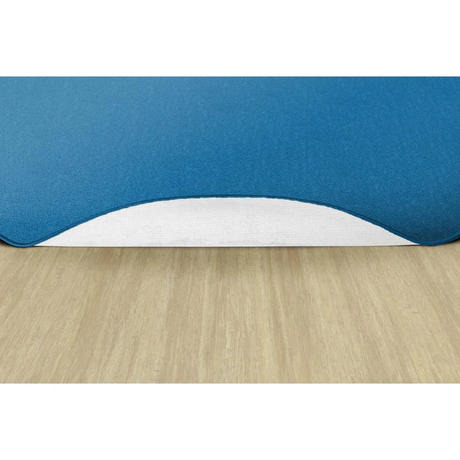 Flagship Carpets Classic Solid Color 6’ Round Rug - Blue Nylon Circle - Rugs & Mats