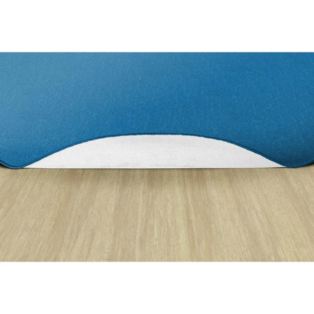 Flagship Carpets Classic Solid Color 6’ Round Rug - Blue Nylon Circle - Rugs & Mats