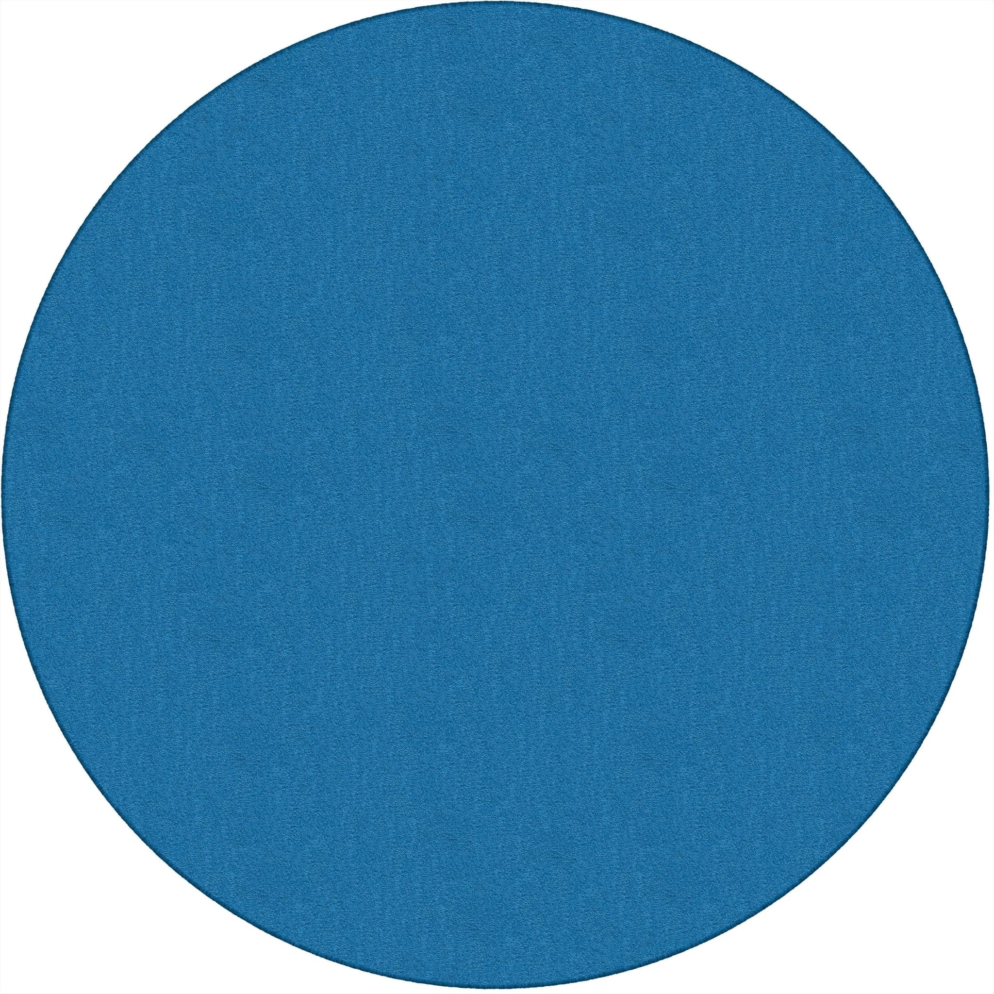 Flagship Carpets Classic Solid Color 6’ Round Rug - Blue Nylon Circle - Rugs & Mats