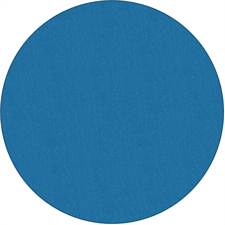 Flagship Carpets Classic Solid Color 6’ Round Rug - Blue Nylon Circle - Rugs & Mats