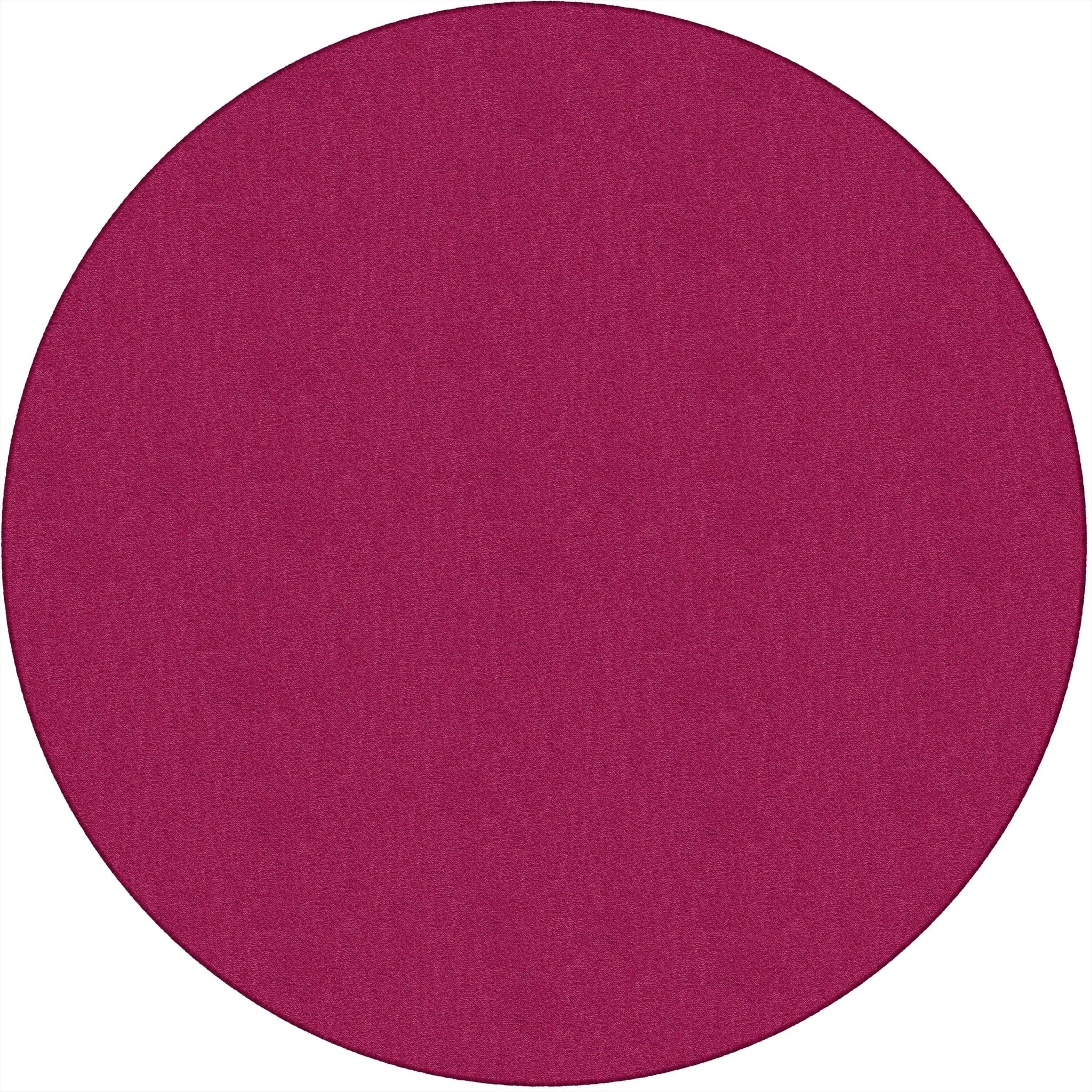 Flagship Carpets Classic Solid Color 6’ Round Rug - Cranberry Nylon Circle - Rugs & Mats