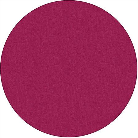 Flagship Carpets Classic Solid Color 6’ Round Rug - Cranberry Nylon Circle - Rugs & Mats