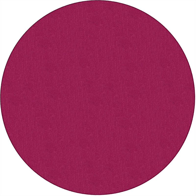 Flagship Carpets Classic Solid Color 6’ Round Rug - Cranberry Nylon Circle - Rugs & Mats