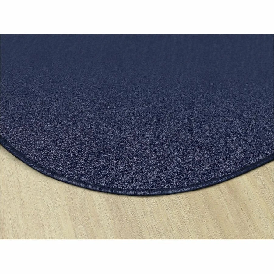 Flagship Carpets Classic Solid Color 6’ Round Rug - Navy Nylon Circle - Rugs & Mats