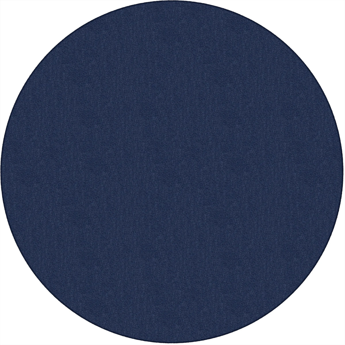 Flagship Carpets Classic Solid Color 6’ Round Rug - Navy Nylon Circle - Rugs & Mats