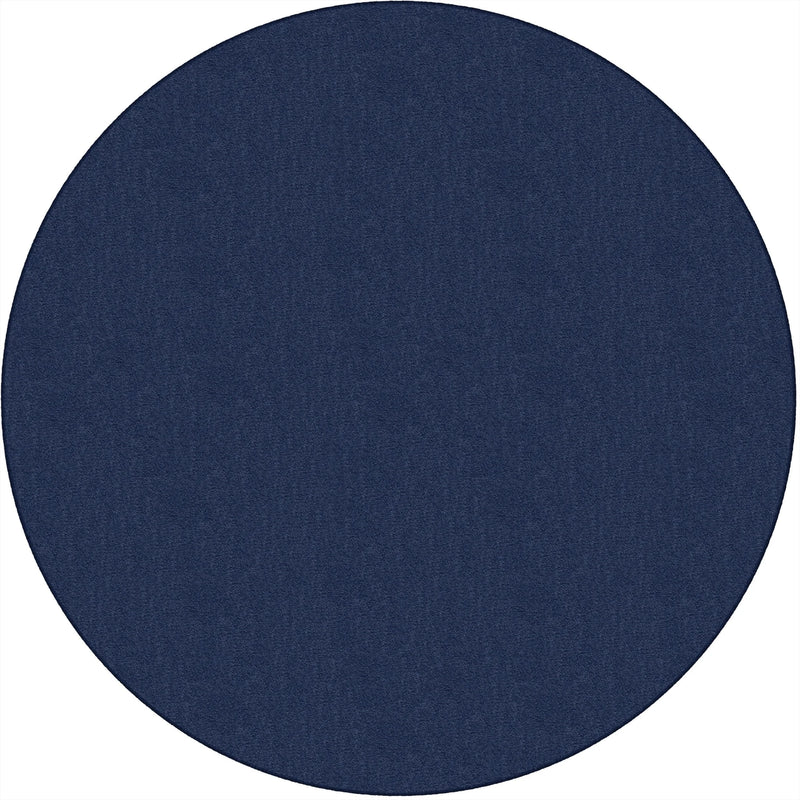 Flagship Carpets Classic Solid Color 6’ Round Rug - Navy Nylon Circle - Rugs & Mats