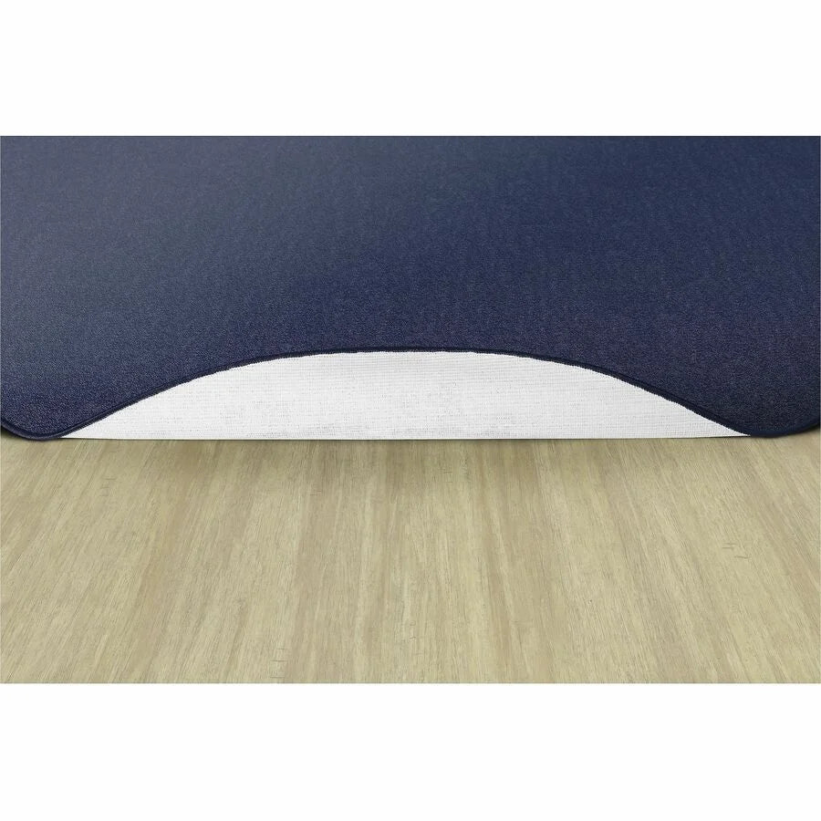 Flagship Carpets Classic Solid Color 6’ Round Rug - Navy Nylon Circle - Rugs & Mats