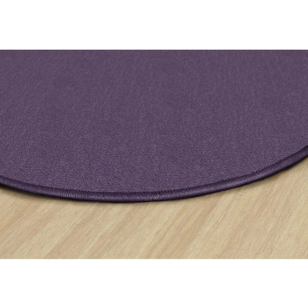 Flagship Carpets Classic Solid Color 6’ Round Rug - Purple Nylon Circle - Rugs & Mats
